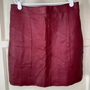 BCBGeneration Maroon Faux Leather Mini Skirt - Size 6